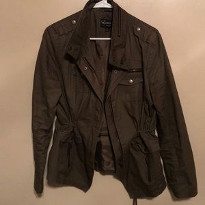 Army green cinched waist coat